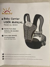 Momtory BCK01 Baby Carrier Newborn to Toddler 7-50 lbs Gray Soft Ergonomic