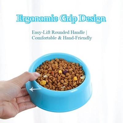 Pet Food & Water Bowl for Dogs & Cats Plastic Feeding Dish 10.4 oz 5'' Diameter