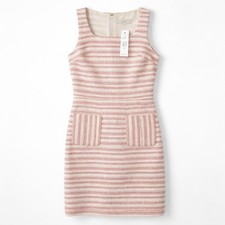 LOFT Tweed Dress Women’s Size 6 NWT Pink Cream Sleeveless Sheath Dress
