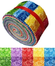 Jelly Roll Fabric 100 Cotton Quilting Fabric, 40 Pre-Cut Strips 2.5 x 44 Inch...