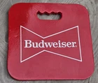 Vtg Budweiser Beer Foam Kneeling Pad Seat Cushion 12"x 11 1/2" x 3/4" Sign