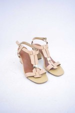 Women's Beige Leather Brown Premium Sandals N