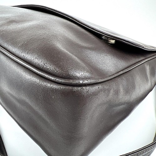 Max Mara Shoulder Bag Tote Bag Brown Leather Logo Women's USED FROM JAPAN - Picture 10 of 18