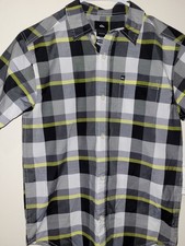 New Quiksilver Boys Everyday Youth Button Up Shirt Casual Flannel Woven Plaid M