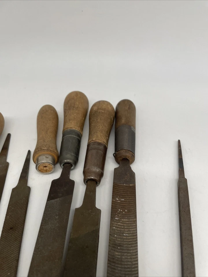 Lote de 11 archivos usados antiguos usados Nicholson Heller ++++ tubo de trabajo de madera de metal +++ Foto 4 de 4