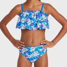 NWT Cat Jack Girls Two Piece Flounce Floral Bikini Swimsuit - Kids Size XXL