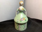 FULPER POTTERY Stangl Art Deco Floral Doll Lady Trinket Dresser Box Powder Jar