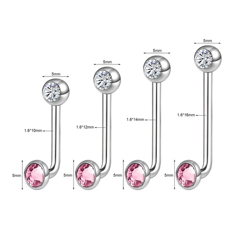 1 Pc 14G Titanium Crystal Christina Piercing VCH Piercing Women Genital Jewelry - Picture 3 of 19