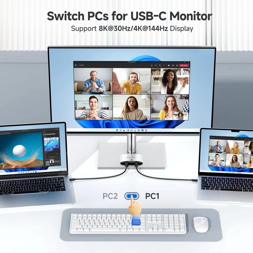 Cable Matters 20Gbps USB4 USB C Switch for 2 Computers, Supports Up to 8K@30Hz o - Image 4 of 4