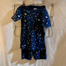 Hanna Andersson 2pc Star Pajamas Set 3T Organic Blue Planets Shorts Boys Girls