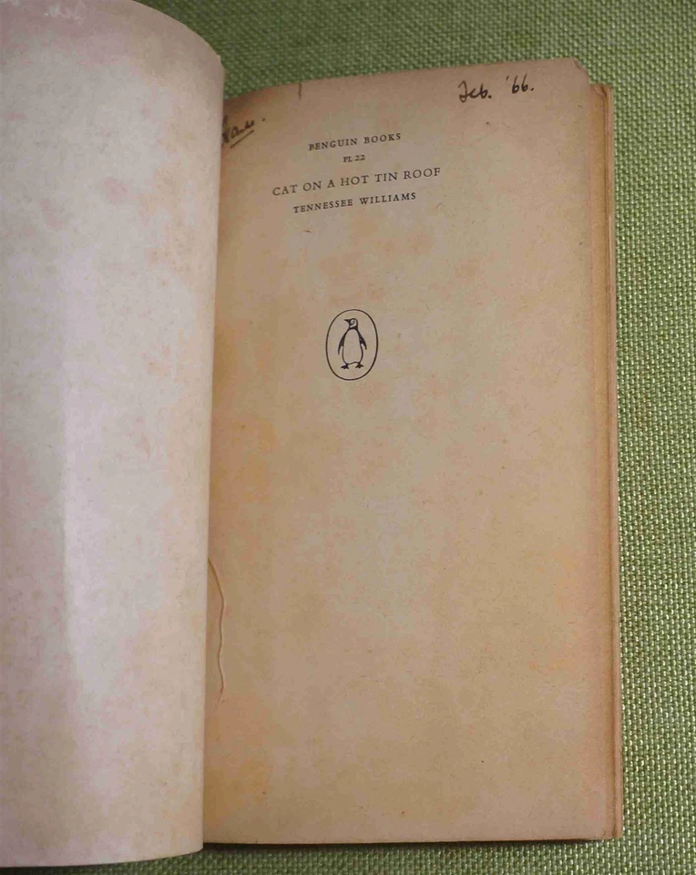 TENNESSEE WILLIAMS Play CAT ON A HOT TIN ROOF 1958 - image 4 of 4