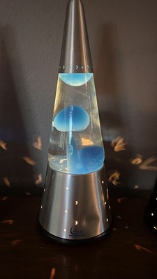 RARE SILVER Original Lava Lite Wizard Lava Lamp Star Light 16'' with 32 Oz Globe