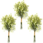 Set of 3 Ivory White Artificial Gypsophila Flower Bundle Decorative Faux Flowers