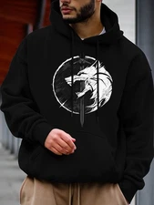 [Durable] Men's Trendy Red Wolf Head Hoodie - Casual & Comfortable Long Sleeve P