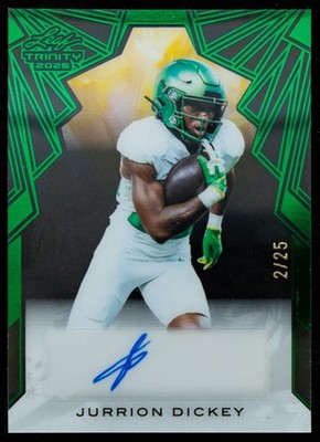 Jurrion Dickey Auto 2/25 Green 2025 Leaf Trinity Vikings Ducks Acetate