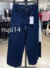 ZARA NEW WOMAN Z1975 MID-RISE WIDE LEG JEANS PANT BLUE 7223/030/407