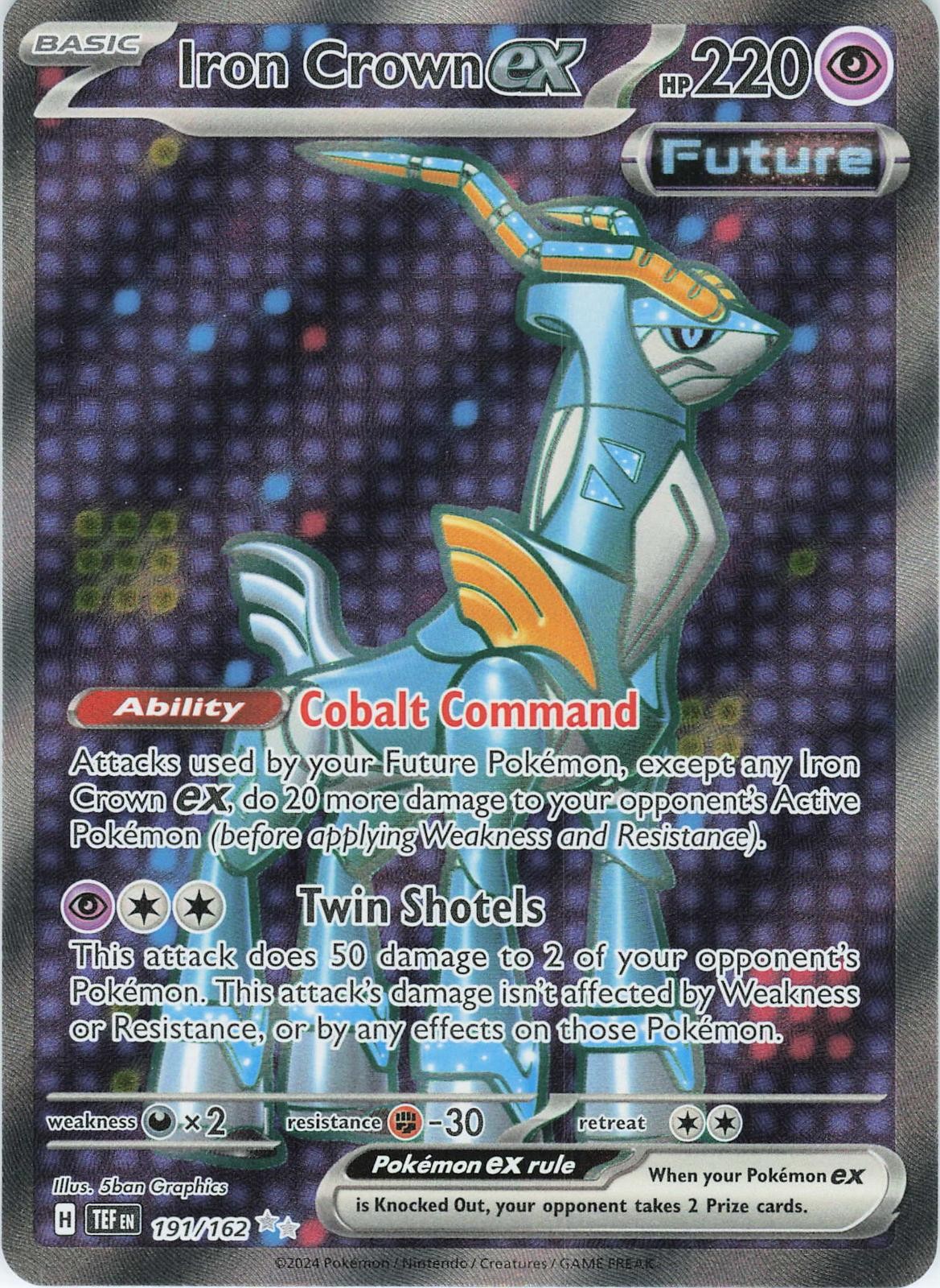 Iron Crown ex 191/162 Ultra Rare Temporal Forces Pokemon Holo Near Mint