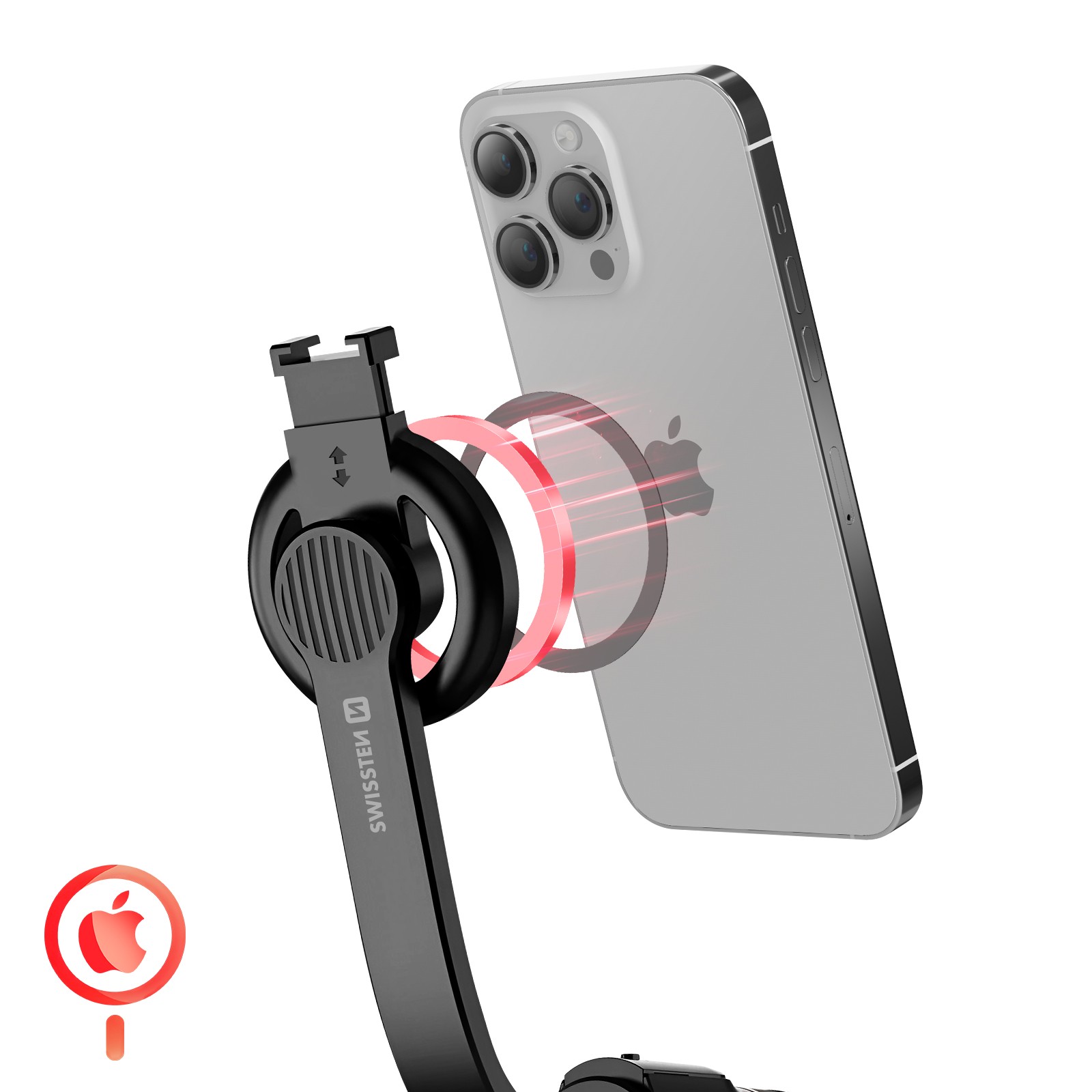 Swissten perche à selfie trépied 2 en 1 avec télécommande bluetooth noire