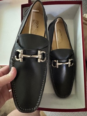 Salvatore Ferragamo Ree Men's Gancini Buckle Slip-on Shoes, Size 11 EE