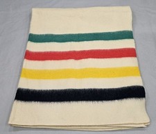 Early's Witney 4 Point Pure Wool Blanket 90x72 Multicolor Striped England Made