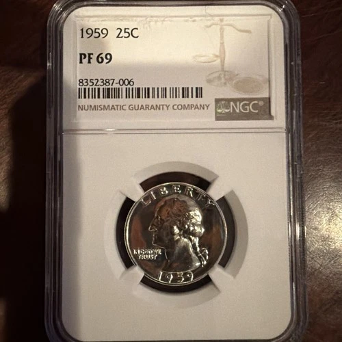 1959 NGC PF69 Washington Silver Quarter Highest Grade in the World TOP POP
