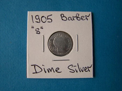 US COINS 19O5 YEAR "S" BARBER DIME NICE SILVER COIN.