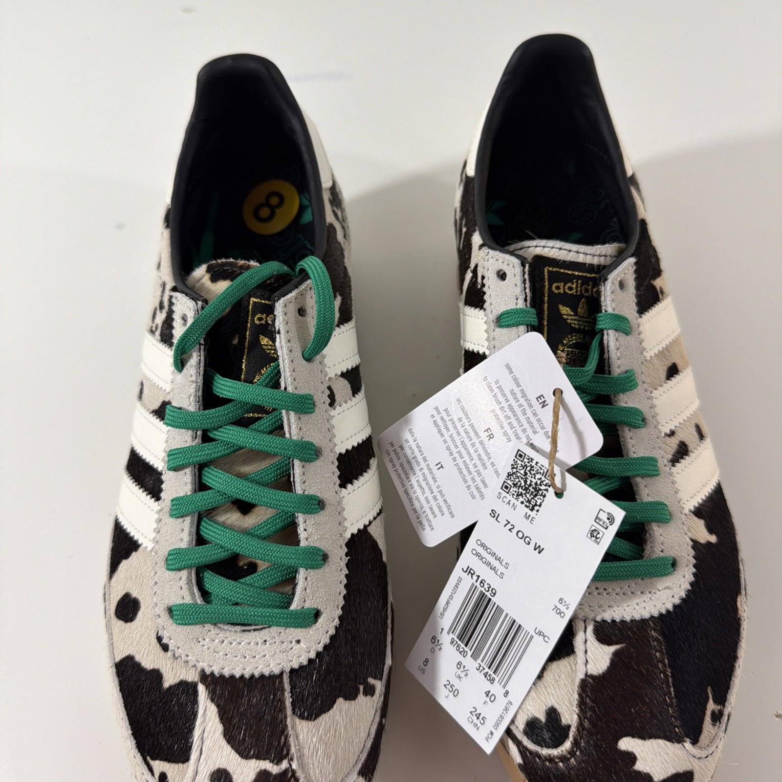 Adidas Originals SL 72 OG W Cow Print Black White Women Shoes JR1639 Size 8 NWT thumbnail 3