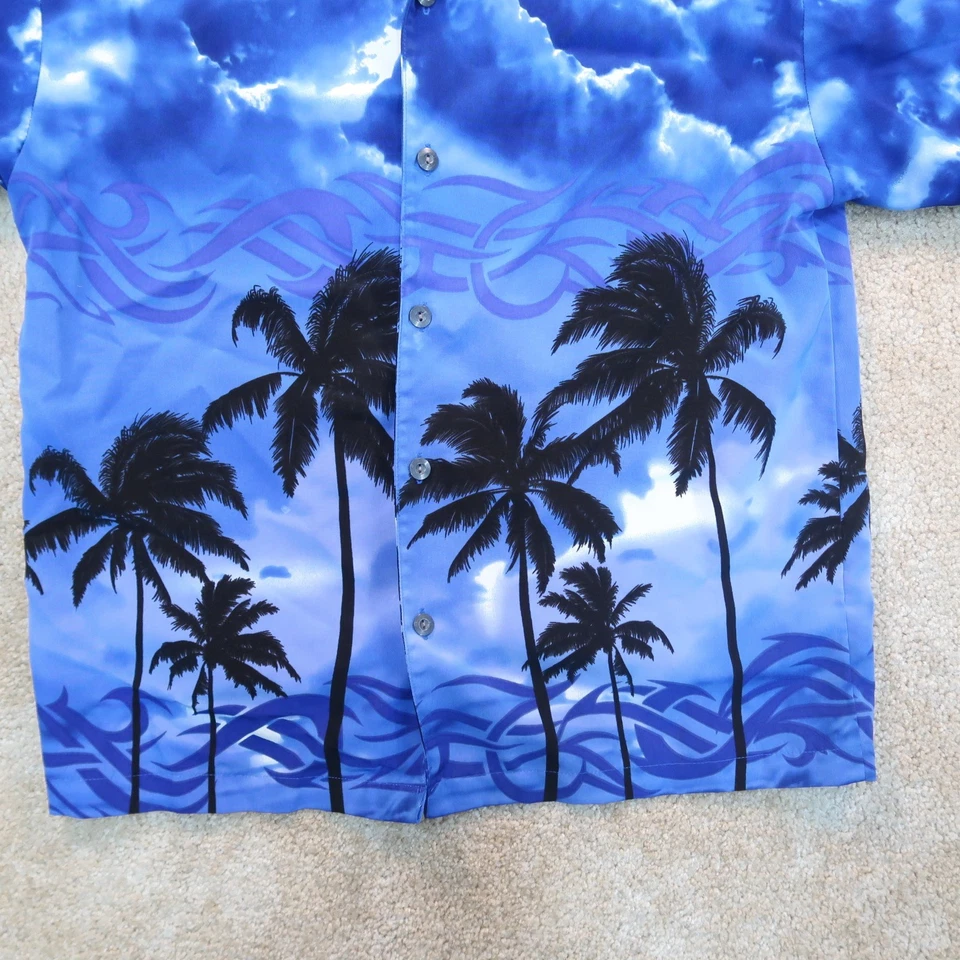 Ocean Current Hawaiian Short Sleeve Shirt Mens Large Floral Button Up Blue - Image 2 of 4
