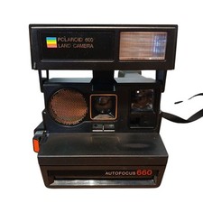 Polaroid Autofocus 660 Instant Film Land Camera Built In Flash Strap Untested