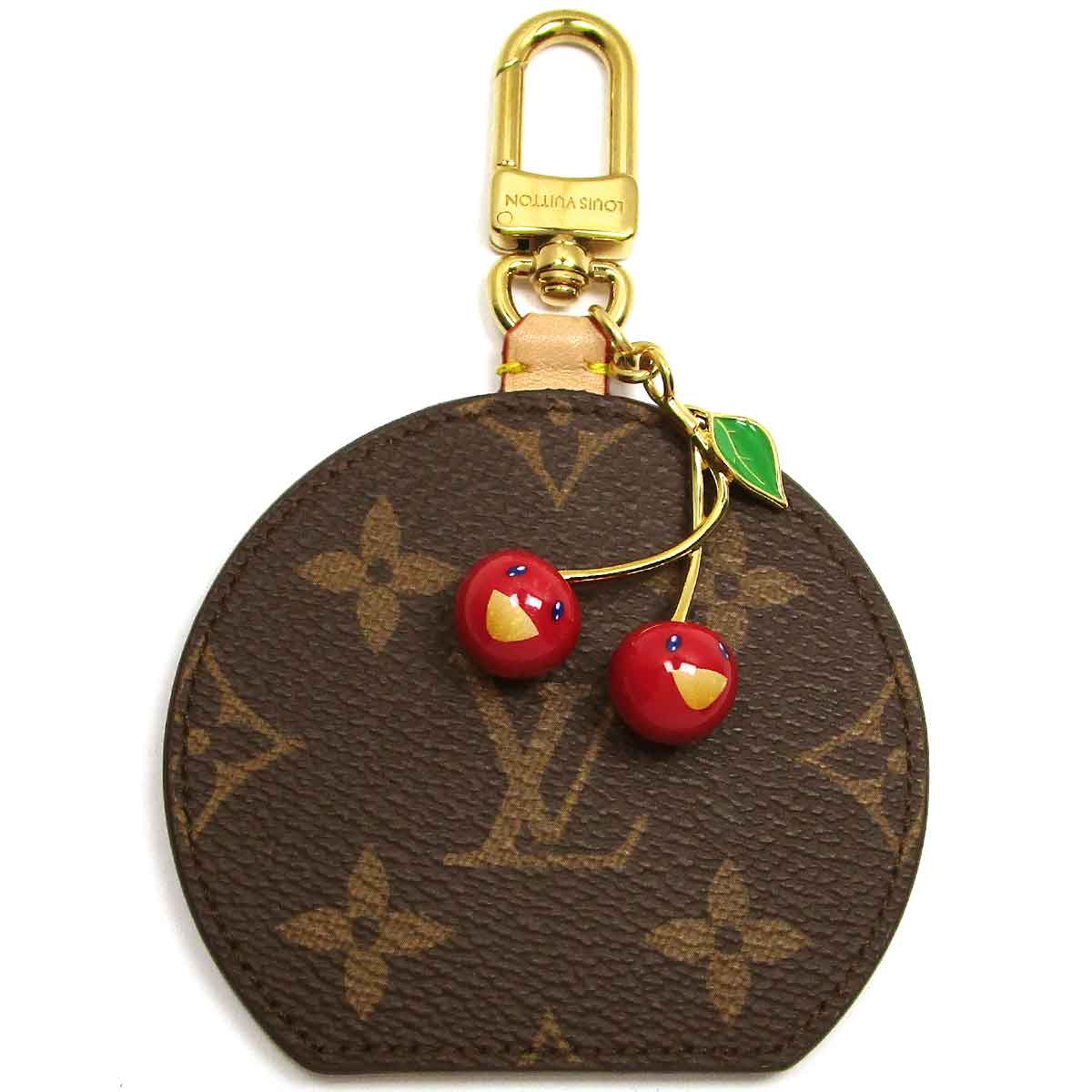Used Louis Vuitton Monogram LV × TM Cerise Mini Mirror Bag Charm M02830