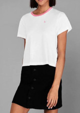 T-shirt Blanc Jack Wills Femme Taille 8 - Manches Courtes, Occasion Très Bon état