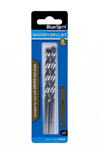 2x 8mm Masonry Drill Bits Suitable for 