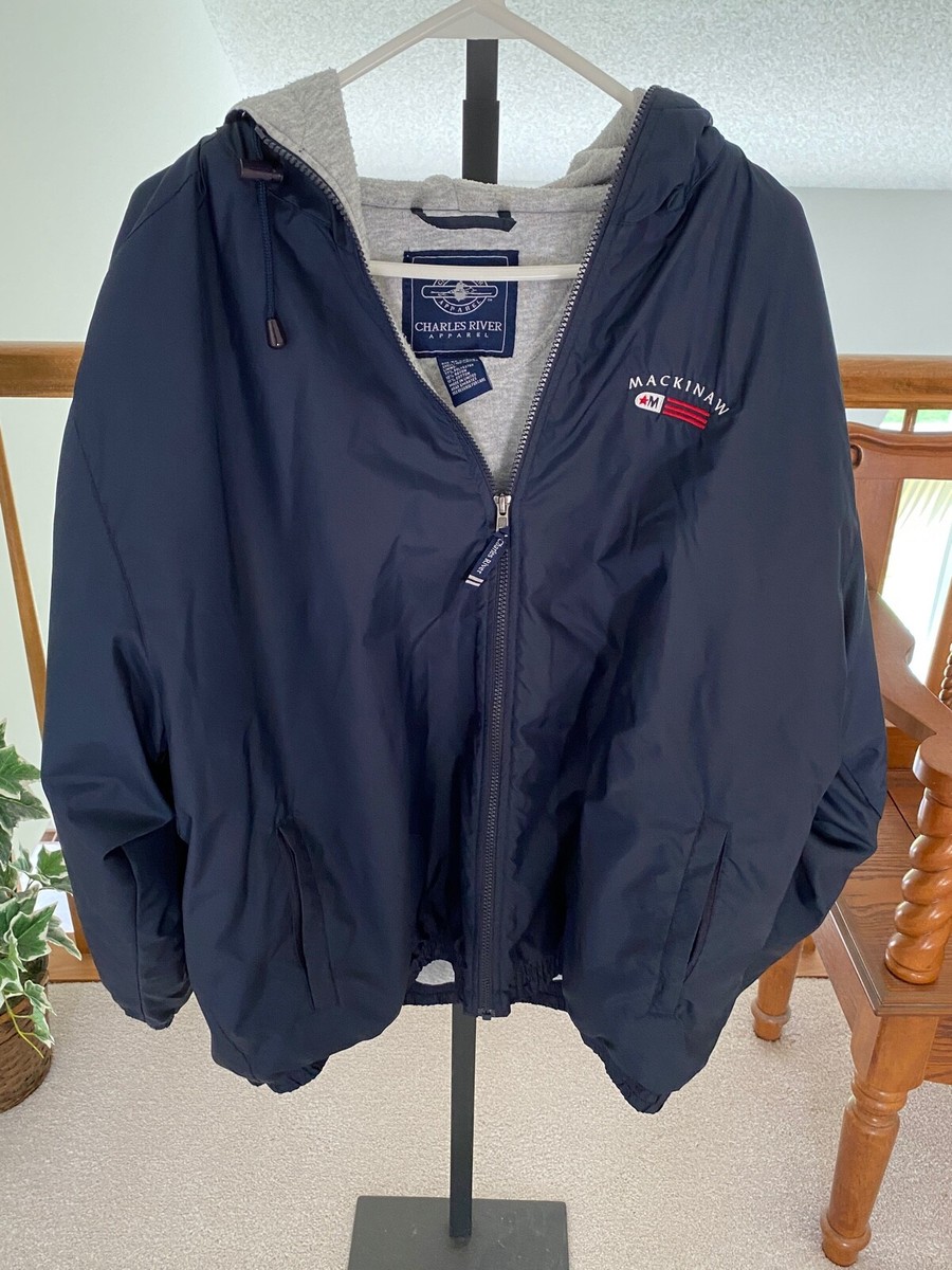 Men's Navy Blue Nylon Windbreaker Spring Jacket Mackinaw