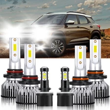 LED Headlight+Fog Light Bulbs white 6000K For Chevrolet Trailblazer 2002-2009