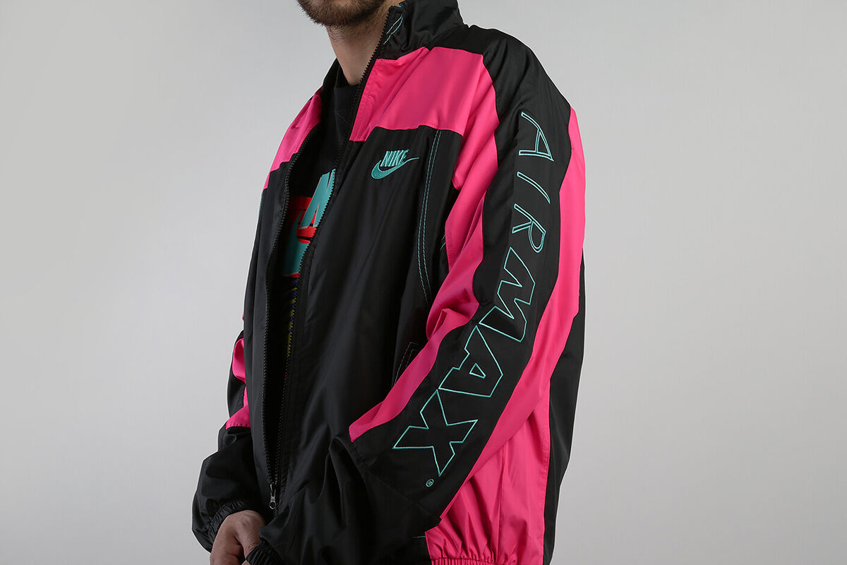 New Nike x Atmos Vintage Patchwork Track Jacket Black Pink New Nike x Atmos Vintage Patchwork Track Jacket Black Pink