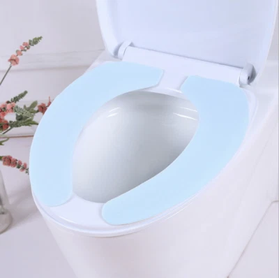 2pcs Self Adhesive Toilet Seat Warmer Pad Washable Bathroom Cushion Soft Cover