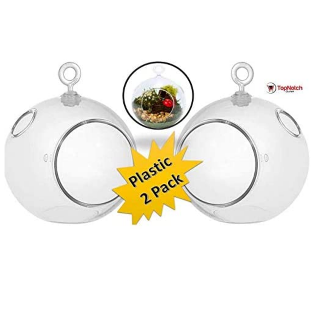 Plastic Terrariums (2 Pack) Clear Globes Create Succulent Plant Orbs