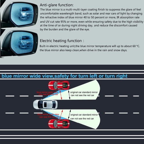 Side Rearview Mirror Glass Base-Heated Car Glare Proof MirrorFor Hyundai Tucson - Picture 5 of 9
