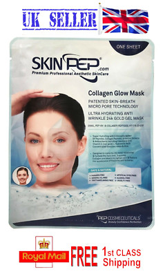 Brighten Collagen Glow Gesichtsmaske Hautpflege Ultra Feuchtigkeitsspendend Anti Falten (5 Packungen)