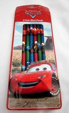 Disney Cars Lightning McQueen More Assortment of Set of 6 Wooden Pencils-New 