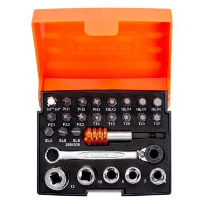 Bahco 1/4'' Standard Steckschlüssel Satz 26-tlg. 2058/S26 Bits Bitsatz Bitset
