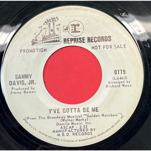 Sammy Davis Jr Bein' Natural Bein' Me / I've Gotta Be Me 45 Jazz Promo Reprise - Imagen 2 de 4