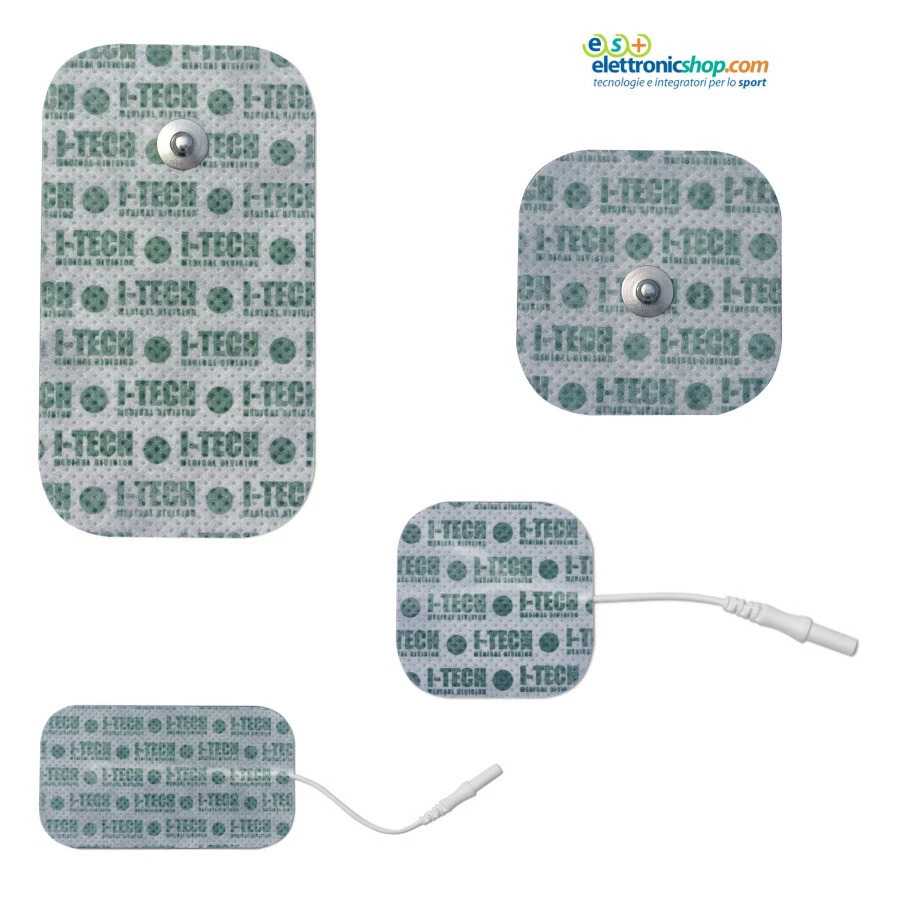 I-TECH Spugne Per Elettrodi In Gomma 50x50 Mm (2 Pezzi) - Per Elettrostimolatore Tens/Em