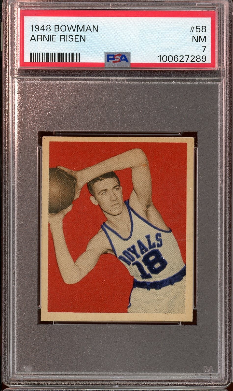 1948 Bowman Basketball #58 Arnie Risen PSA 7