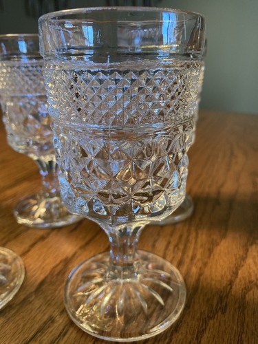 VINT. ANCHOR HOCKING WEXFORD WINE/JUICE GLASSES (8) 5 3/8" - Picture 2 of 3