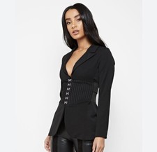 Black Maniere De Voir Black Corset Blazer Size Uk6 Never Worn