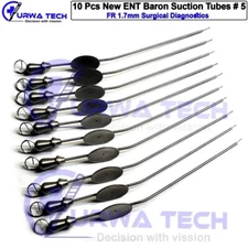 OR Grade Set Of 10 Baron Frazier Suction Tubes 5 FR  1.7 mm Neuro ENT