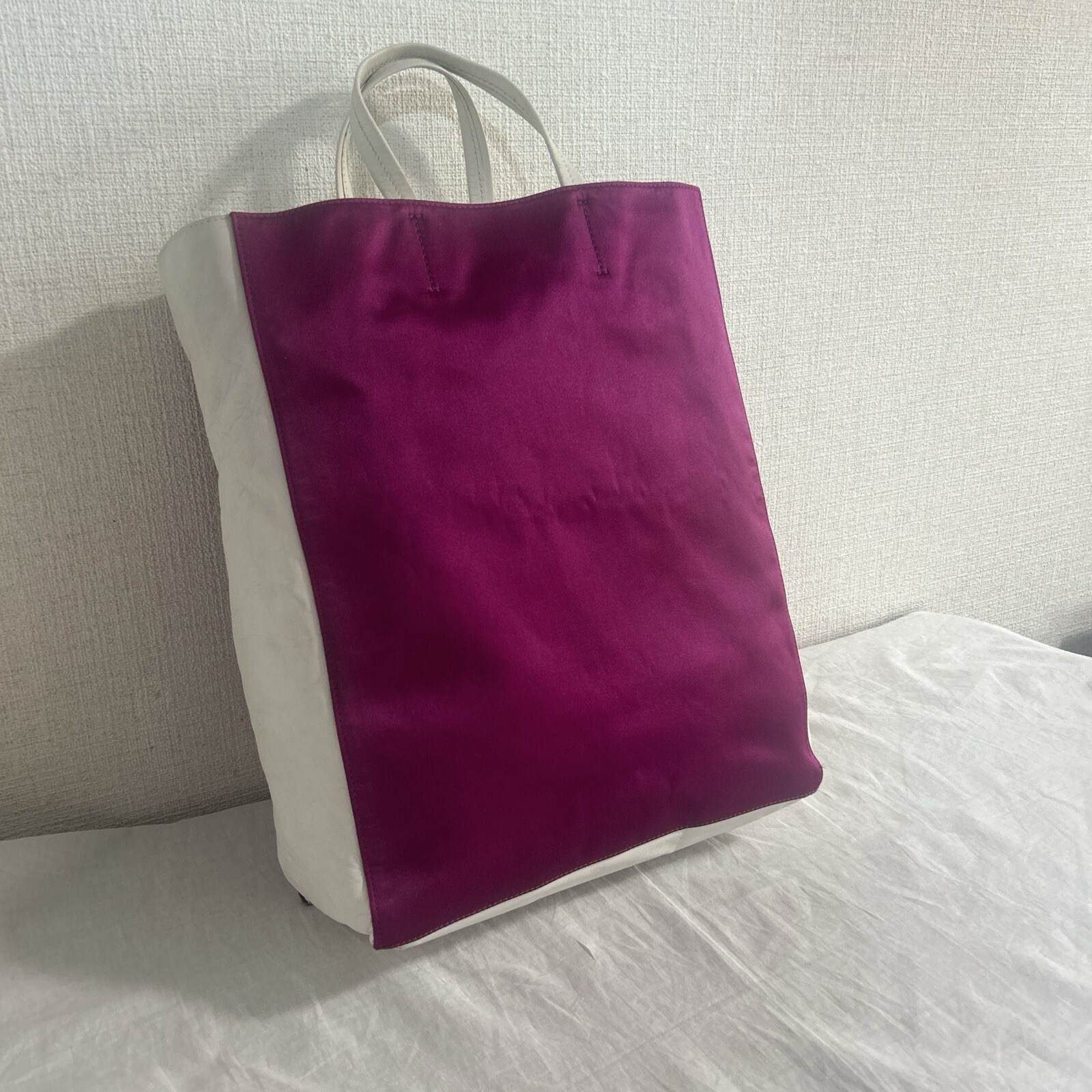 Celine Paris Purple Leather Tote Bag Made in Italy