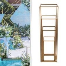 Gold Metal Flower Stand Rectangular Rack For Wedding Table Centerpieces Decor