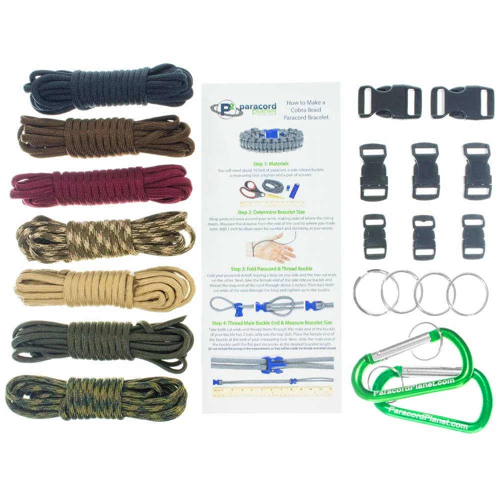 One Strand Cobra Weave Paracord Survival Bracelet No Buckle